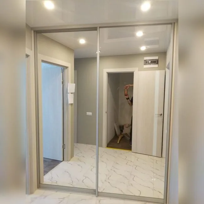  Зеркальные раздвижные двери, фотография 1